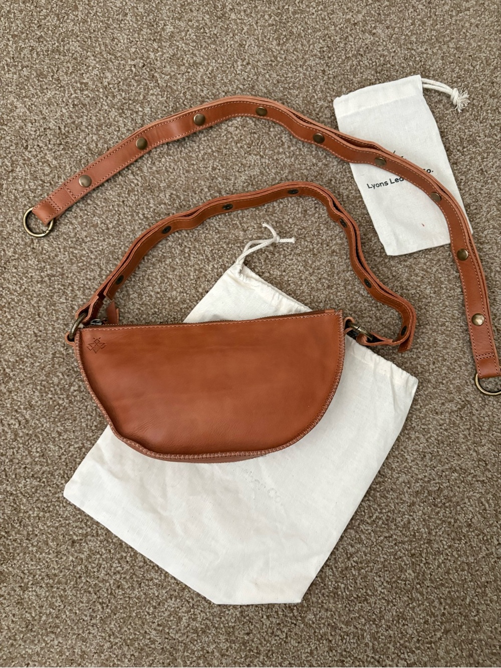 Honey Bee Leather Crossbody Bag - 2 straps